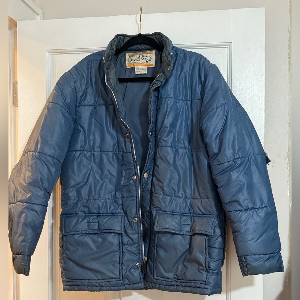 Vintage Montgomery Ward Quilted Puffer Jacket in Blue